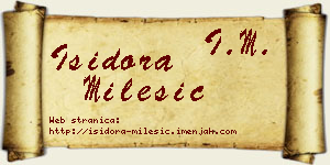 Isidora Milešić vizit kartica